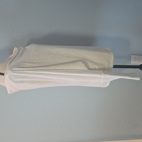 FREE PEOPLE WE THE FREE Wildcat Cowl Neck Thermal Pullover Sweater Ivory LARGE - Picture 8 of 14